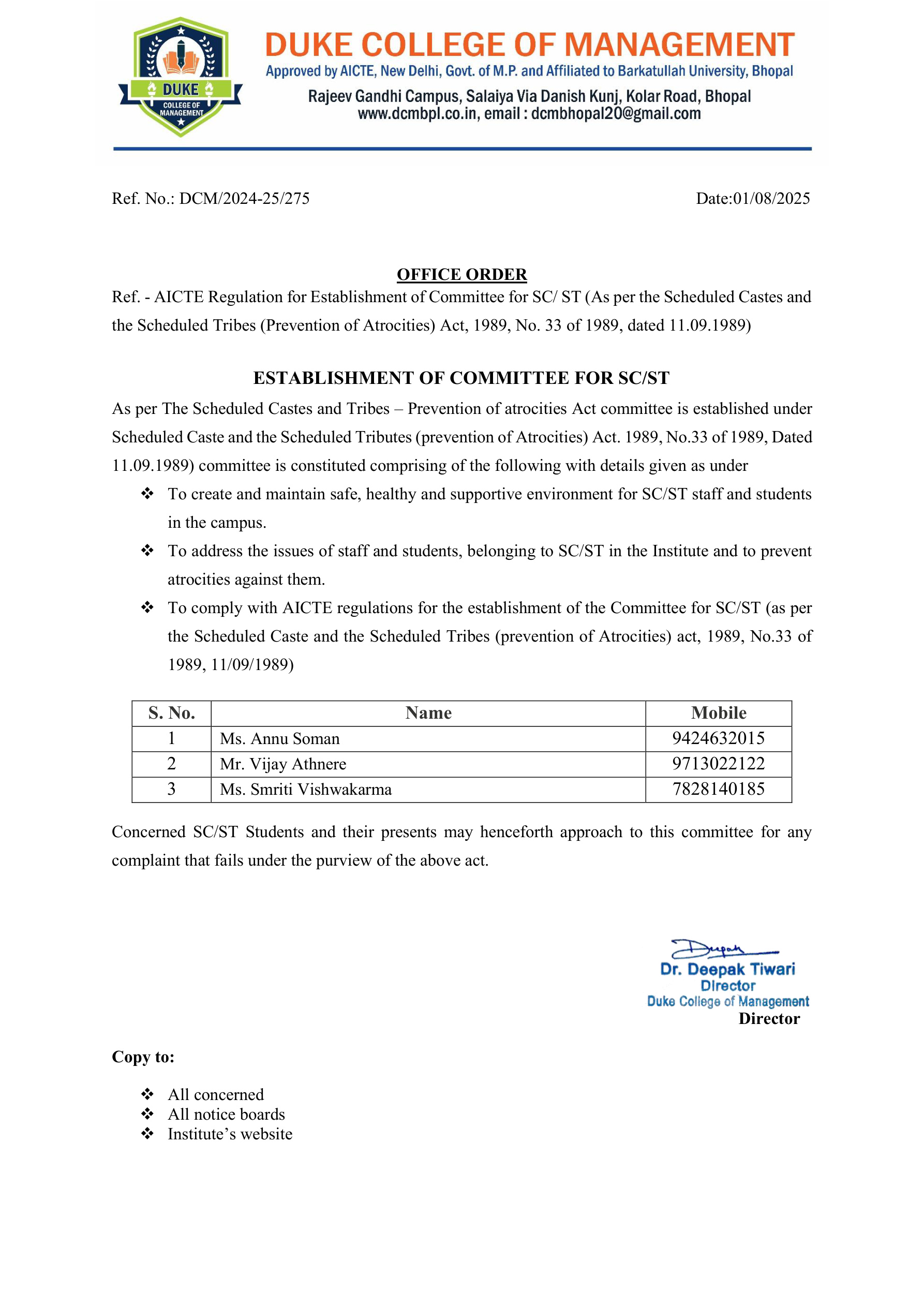 Prevention of CBD Committee